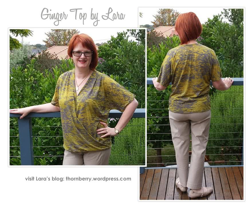 Ginger Top Sewing Pattern By Lara And Style Arc - Front drape crossover top with all in one sleeve