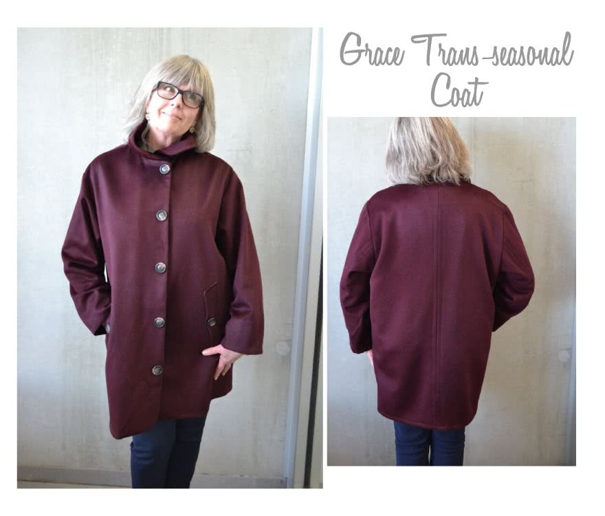 Grace Trans-Seasonal Coat Sewing Pattern By Style Arc - Easy to wear every day unlined coat for all seasons