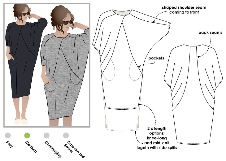 Hedy Designer Dress Sewing Pattern – Casual Patterns – Style Arc