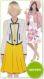 Hannah Jacket Sewing Pattern By Style Arc - Cute woven jacket with hook & eye front fastening