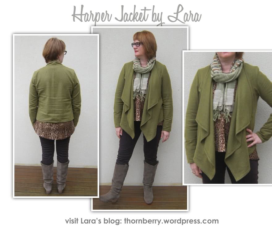 Harper Jacket Sewing Pattern By Lara And Style Arc - Easy, throw on waterfall jacket