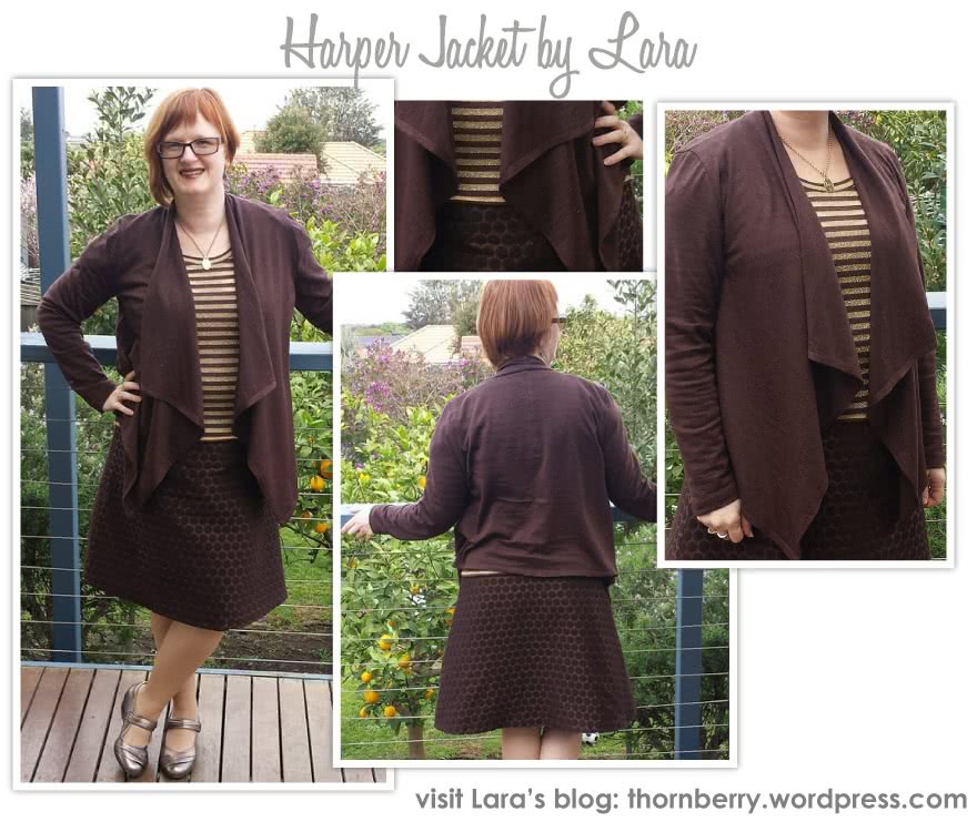 Harper Jacket Sewing Pattern By Lara And Style Arc - Easy, throw on waterfall jacket