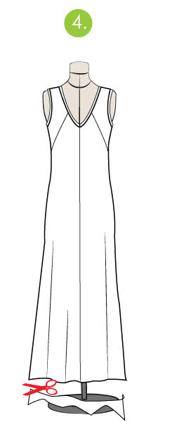 How to level a dress or skirt - Step 4