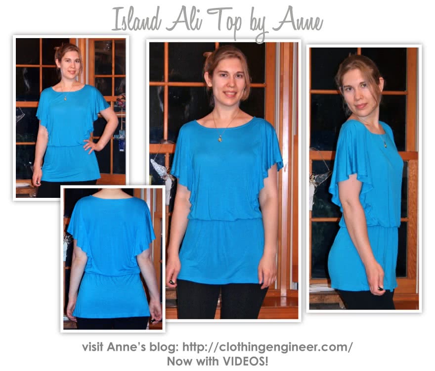 Island Ali Top Sewing Pattern By Anne And Style Arc - Flattering top with elastic waist and a flounce.