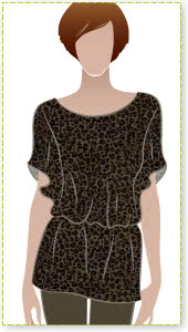 Island Ali Top Sewing Pattern By Style Arc - Flattering top with elastic waist and a flounce.