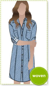 Italia Shirt Dress Sewing Pattern By Style Arc - This is an extension of your favourite denim shirt