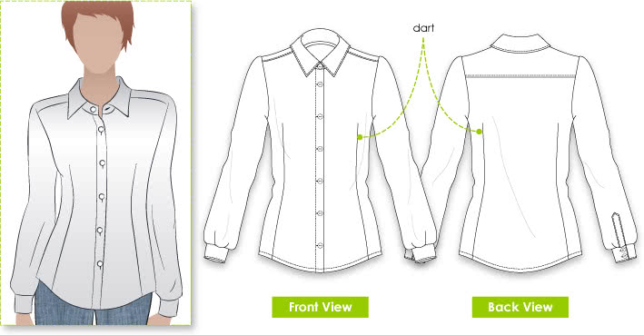 Jenny Shirt Sewing Pattern By Style Arc - Tailored fitting shirt - great in crisp white