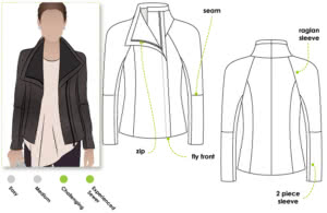 Jett Biker Jacket Sewing Pattern – Casual Patterns – Style Arc