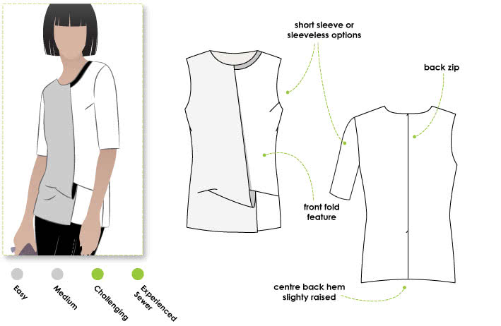 Jocelyn Woven Top Sewing Pattern – Casual Patterns – Style Arc