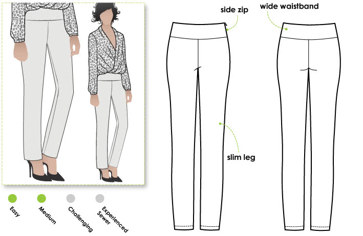 Julie Stretch Woven Pant Sewing Pattern – Casual Patterns – Style Arc