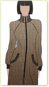 Jacqui Coat Sewing Pattern By Style Arc - Cozy winter coat with knit rib trims.