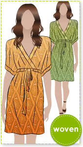 Jade Dress Sewing Pattern By Style Arc - Kaftan dress with Kimono style sleeve