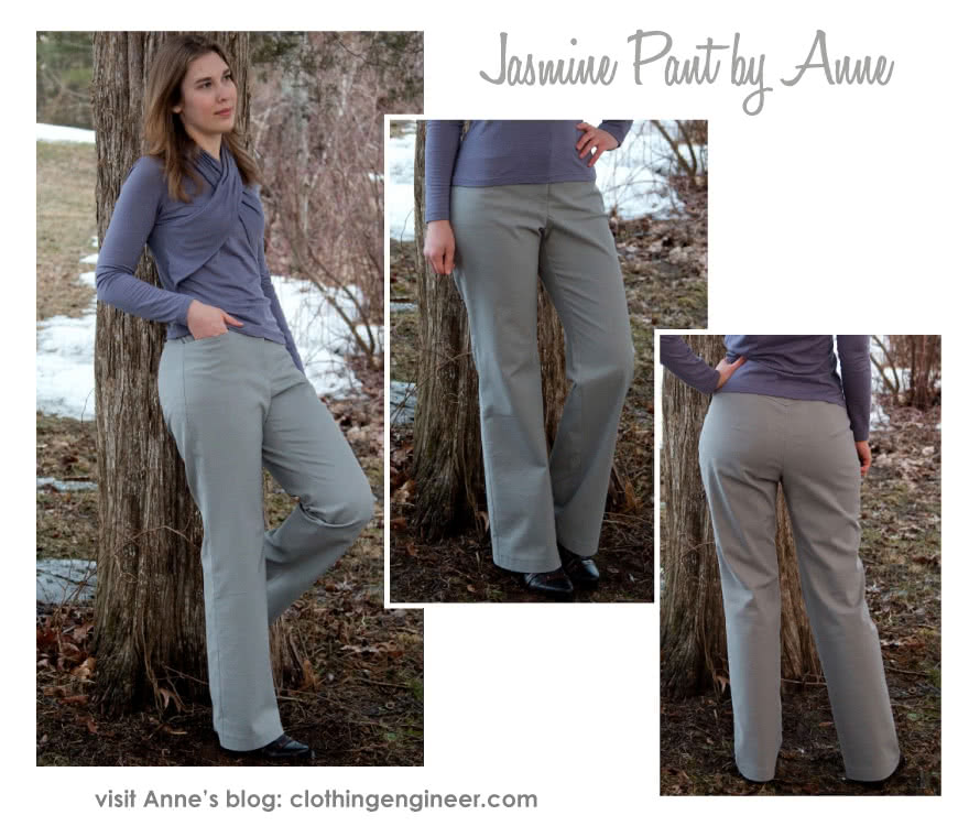 Jasmine Pant Sewing Pattern By Anne And Style Arc - Straight leg pant with fly front & angled pockets