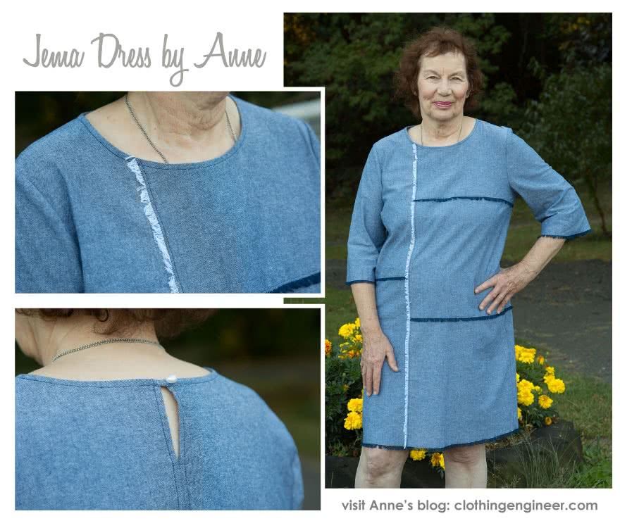 Jema Panel Dress Sewing Pattern By Anne And Style Arc - Panelled shift dress with on trend bell sleeves.