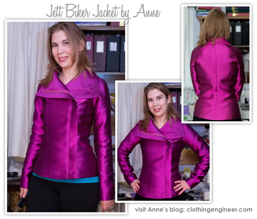 Jett Biker Jacket Sewing Pattern By Anne And Style Arc - Biker jacket style with front concealed zip & fabulous exaggerated collar
