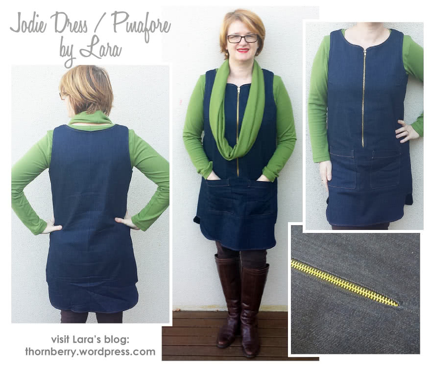 Jodie Dress / Pinafore Sewing Pattern By Lara And Style Arc - Designer dress / pinafore with stylish hemline & side panels