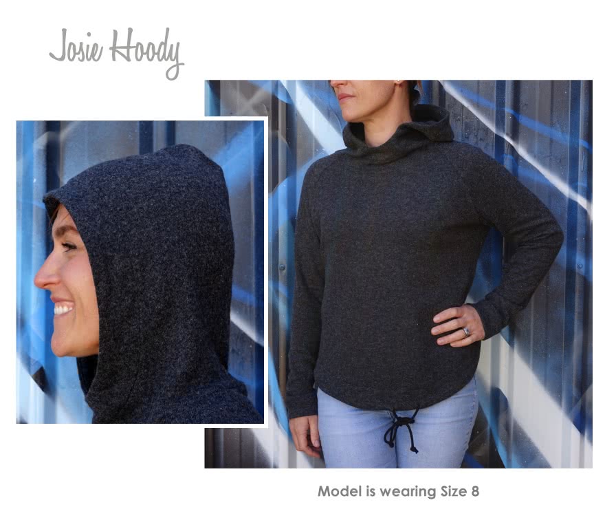 Josie Hoodie Sewing Pattern By Style Arc - Hooded sweater with raglan sleeves