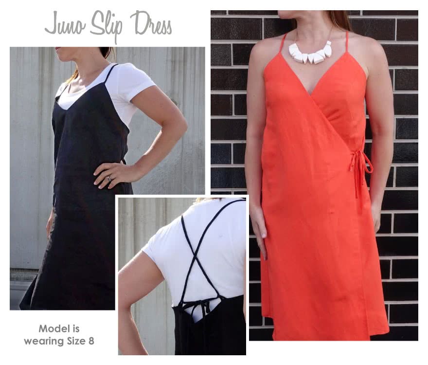 Juno Slip Dress Sewing Pattern By Style Arc - Fashionable wrap dress or slip dress, the choice is yours