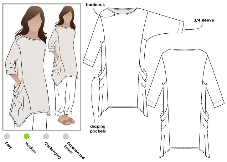 Kaye Tunic Sewing Pattern – Casual Patterns – Style Arc