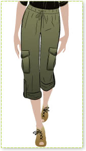 Kerry Cargo Pant Sewing Pattern By Style Arc - Safari style straight leg cargo pant