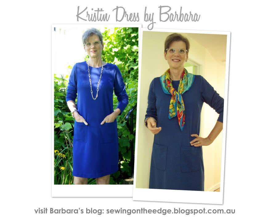 Kristin Dress Sewing Pattern By Barbara And Style Arc - A-line dress with long/short sleeves & patch pockets