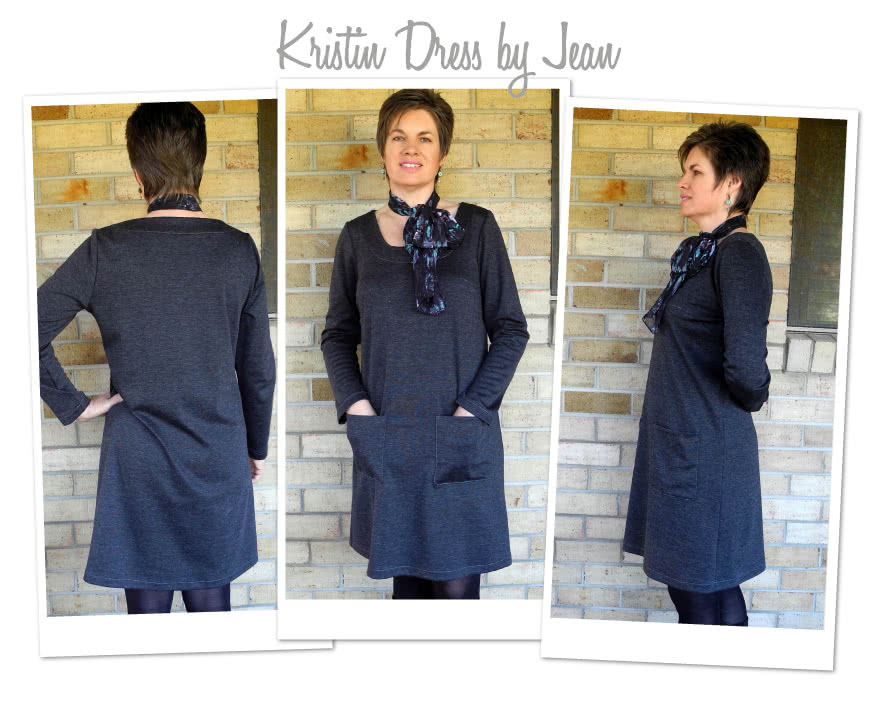 Kristin Dress Sewing Pattern By Jean And Style Arc - A-line dress with long/short sleeves & patch pockets