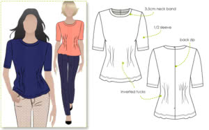 Lana Knit Peplum Top Sewing Pattern – Casual Patterns – Style Arc