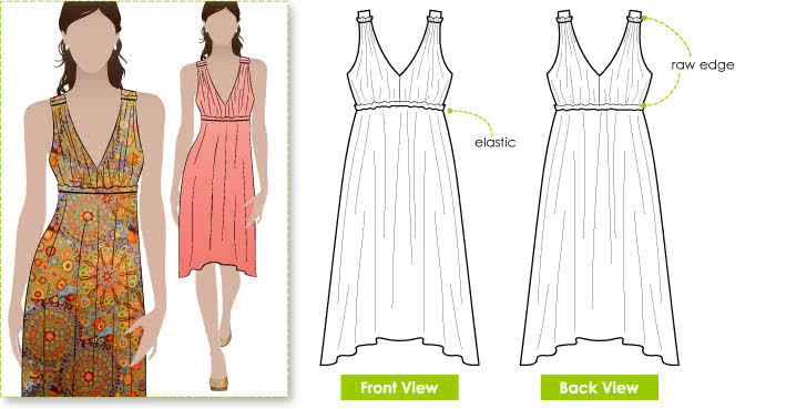 Lazy Daisy Sewing Pattern By Style Arc - Easy jersey pull-on sun dress