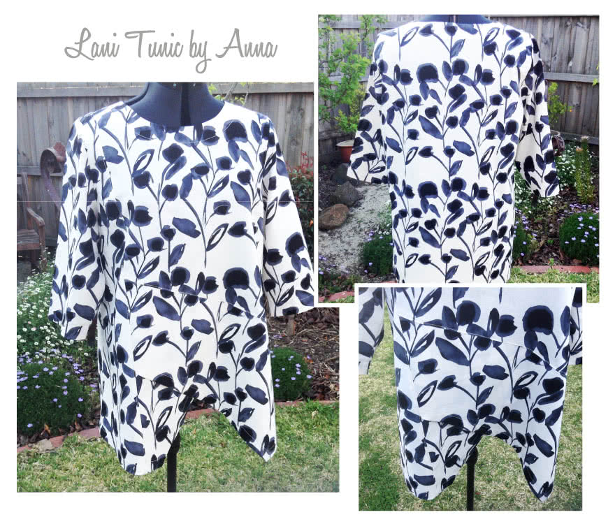 Lani Woven Tunic Sewing Pattern By Anna And Style Arc - Gorgeous tunic with asymmetrical design lines and ¾ sleeves