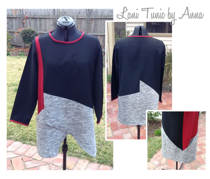 Lani Woven Tunic Sewing Pattern By Anna And Style Arc - Gorgeous tunic with asymmetrical design lines and ¾ sleeves