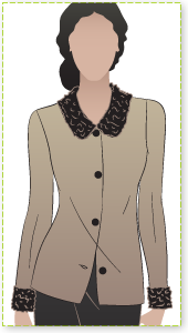 Lara Cardi Sewing Pattern By Style Arc - Fur finished figure hugging cardigan