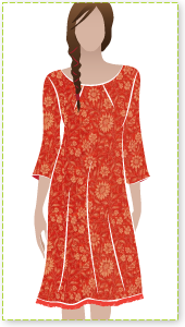 Lara Dress Sewing Pattern By Style Arc - Great “throw on” dress with neck darts