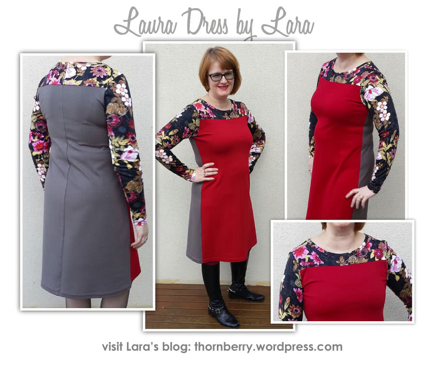 Laura Knit Dress Sewing Pattern By Lara And Style Arc - Simple pull on dress with contrast yoke & sleeves