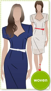 Layla Dress Sewing Pattern By Style Arc - Classic fitted cap sleeve dress with shaped neckline