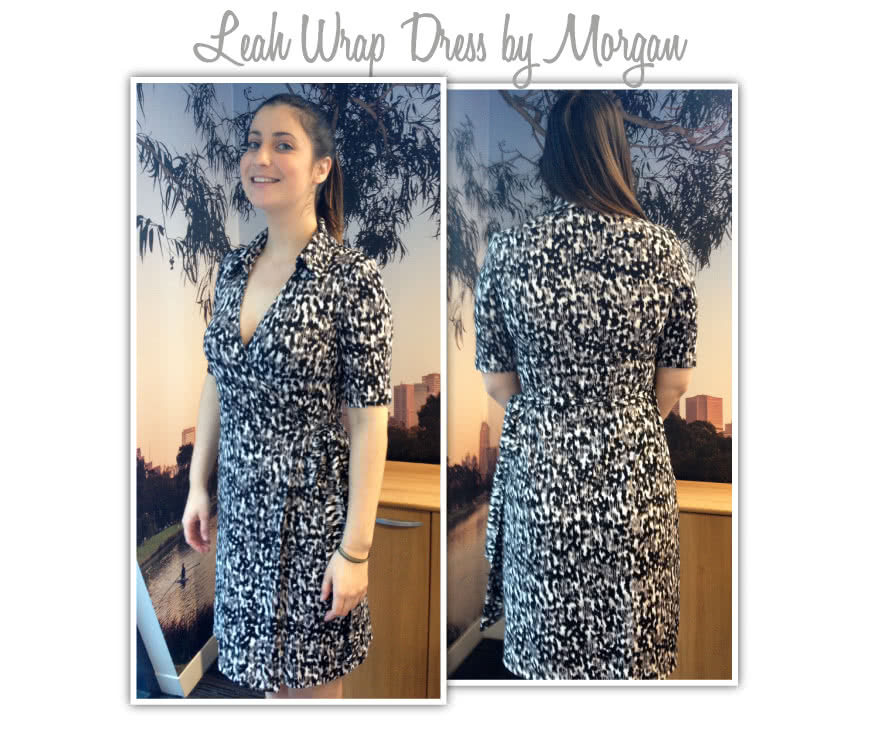 Lea Knit Wrap Dress Sewing Pattern By Morgan And Style Arc - New wrap dress with collar and elbow length sleeve