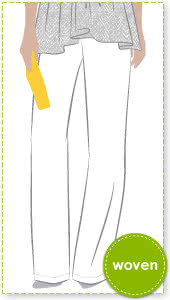Leah Lounge Pant Sewing Pattern By Style Arc - Woven pant suitable for crepe or soft suiting
