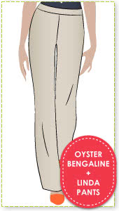 Linda Pant + Oyster Bengaline Sewing Pattern Fabric Bundle By Style Arc - Linda Pant pattern + Oyster bengaline fabric bundle