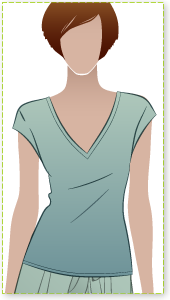 Lisa Top Sewing Pattern By Style Arc - Cap sleeve and V-neck - a must for everyone