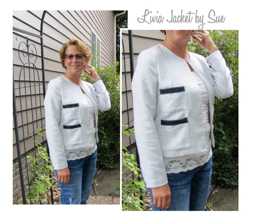 Livia Jacket Sewing Pattern By Sue And Style Arc - Classic jacket with pocket treatment