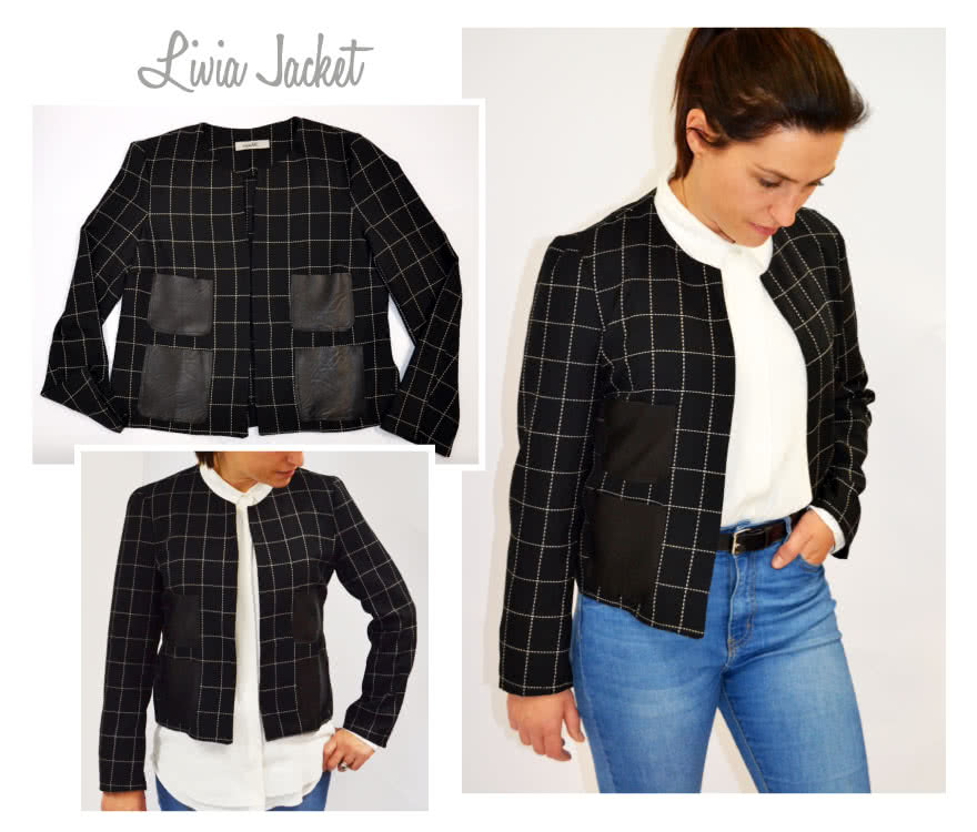 Livia Jacket Sewing Pattern By Style Arc - Classic jacket with pocket treatment