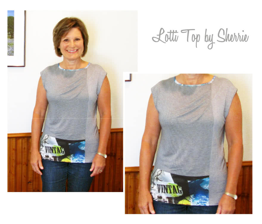 Lotti Knit Top Sewing Pattern By Sherrie And Style Arc - Fashionable panelled knit top with extended shoulder and front tucks