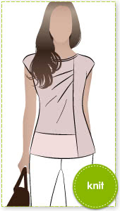 Lotti Knit Top Sewing Pattern By Style Arc - Fashionable panelled knit top with extended shoulder and front tucks