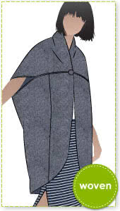 Lux Coat Sewing Pattern By Style Arc - Slightly over sized sleeveless coat with a shawl collar