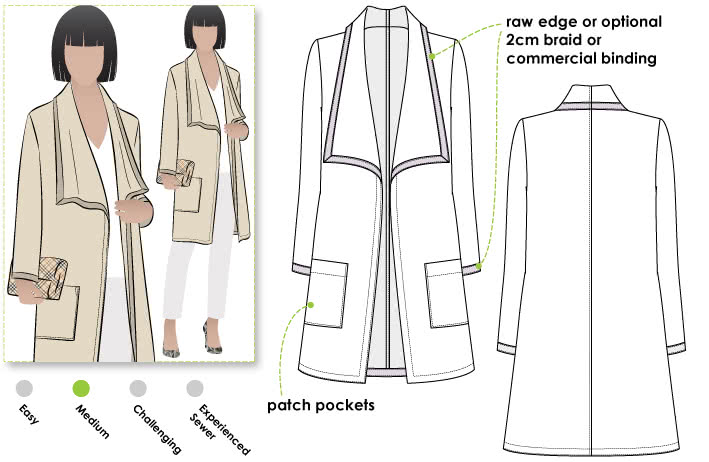 Mason Knit Jacket Sewing Pattern – Casual Patterns – Style Arc