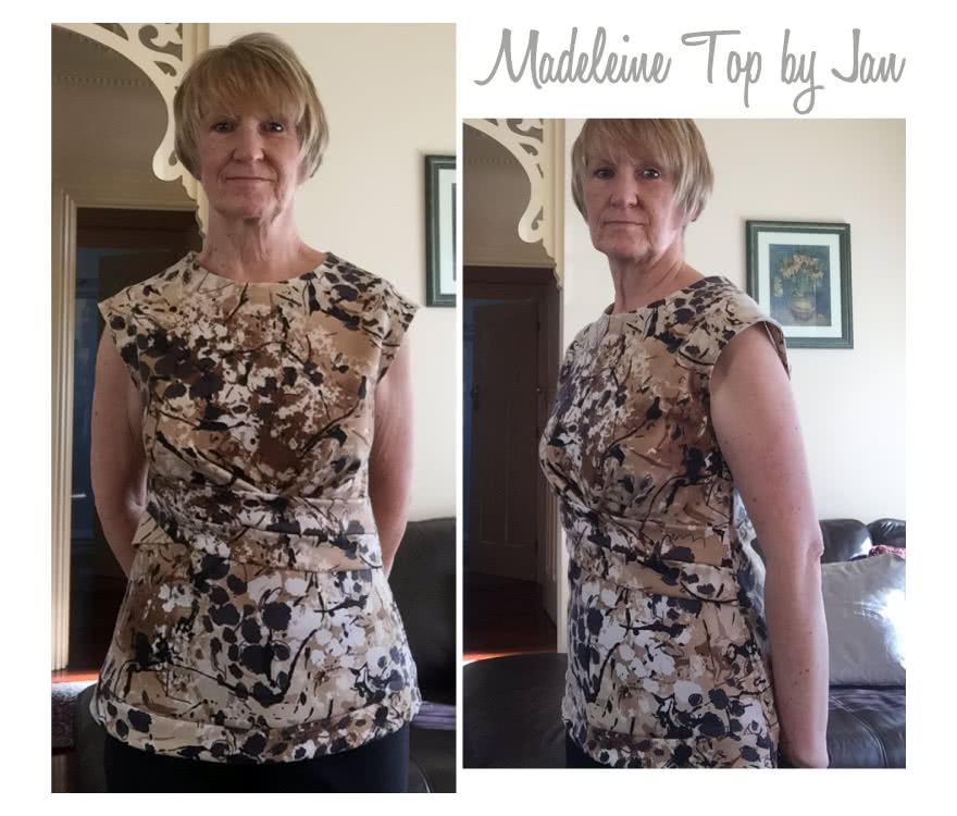 Madeleine Ponte Top Sewing Pattern By Jan And Style Arc - Asymmetrical pleat front peplum top