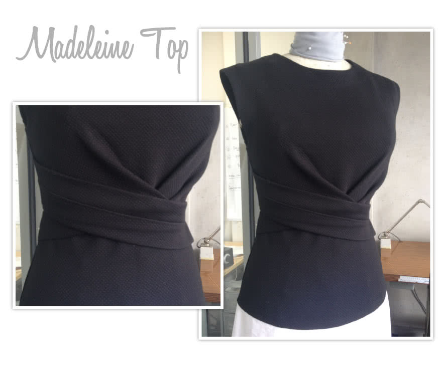 Madeleine Ponte Top Sewing Pattern By Style Arc - Asymmetrical pleat front peplum top