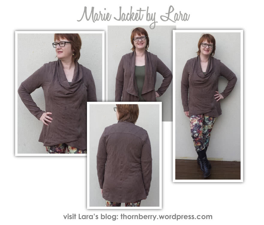 Marie Jacket Sewing Pattern By Lara And Style Arc - Fashionable knit jacket with zip closure