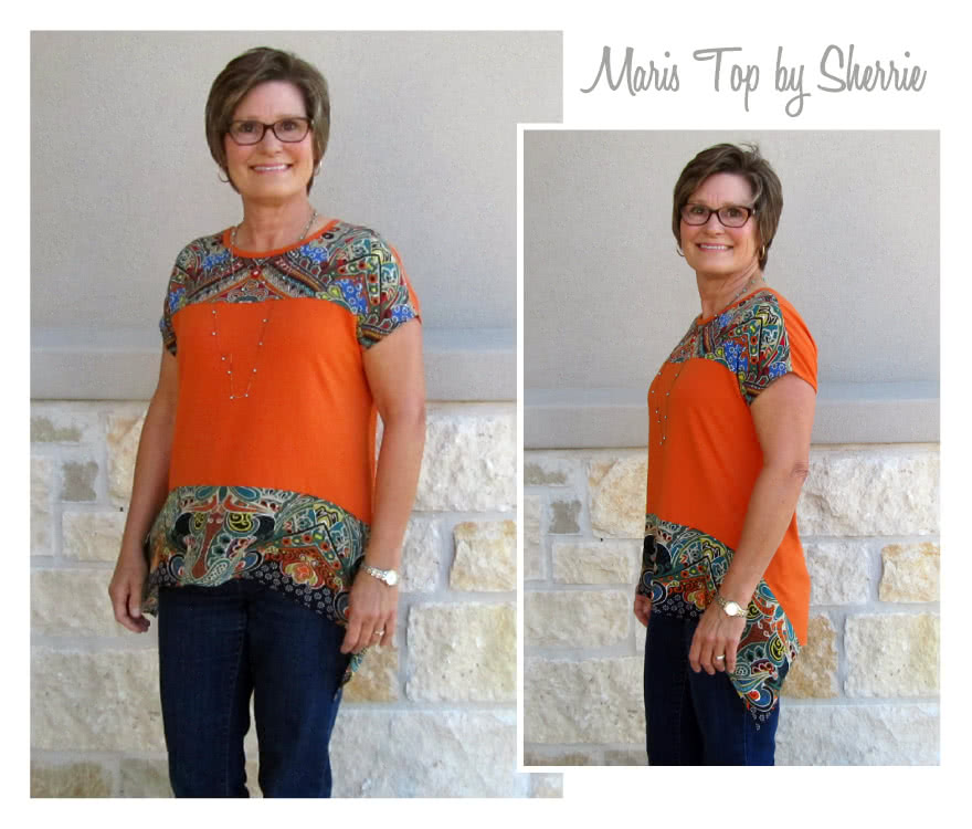 Maris Top Sewing Pattern By Sherrie And Style Arc - Pull on top with interesting hem line and front yoke