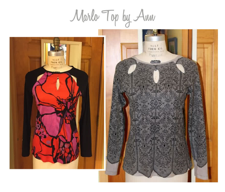 Marlo Knit Top Sewing Pattern By Ann And Style Arc - Gorgeous trendy top with interesting cut out detail