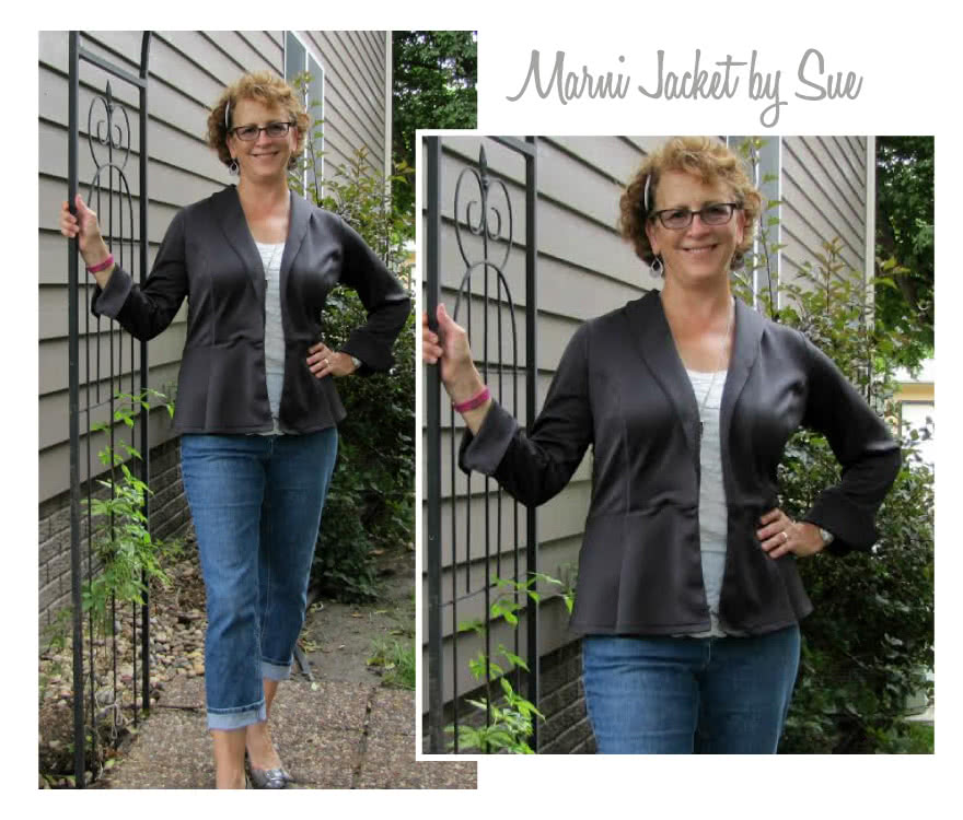 Marni Ponti Jacket Sewing Pattern By Sue And Style Arc - Peplum style knit jacket